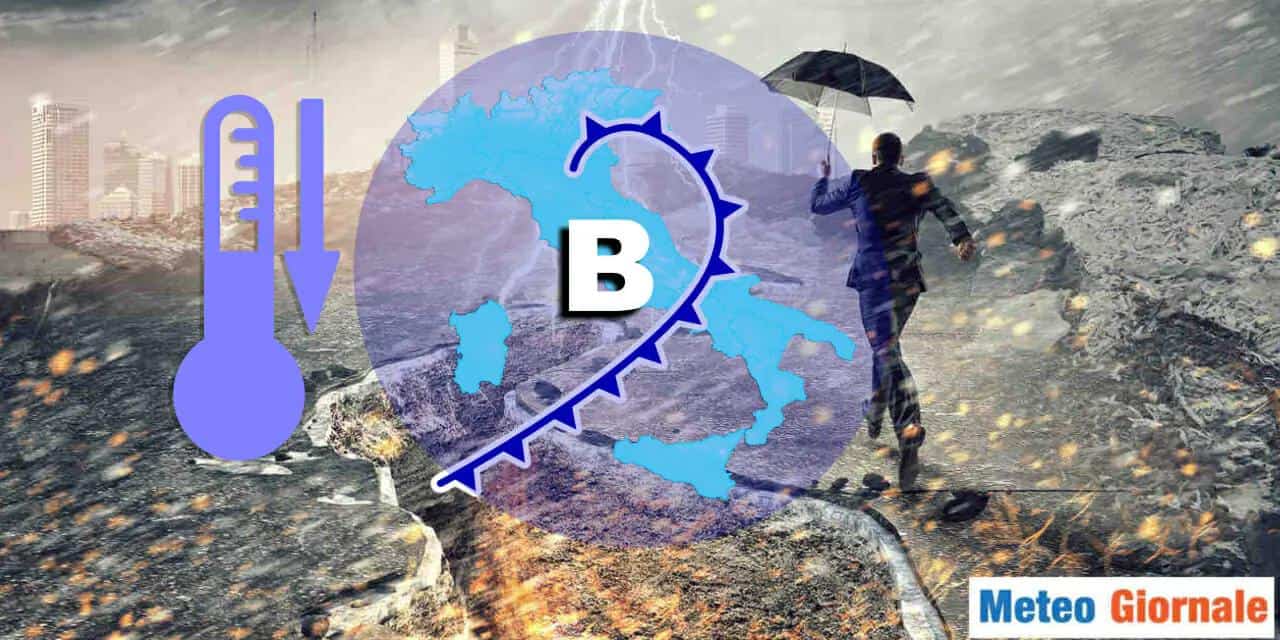 Ciclone in evoluzione sull'Italia promette ancora piogge e temporali