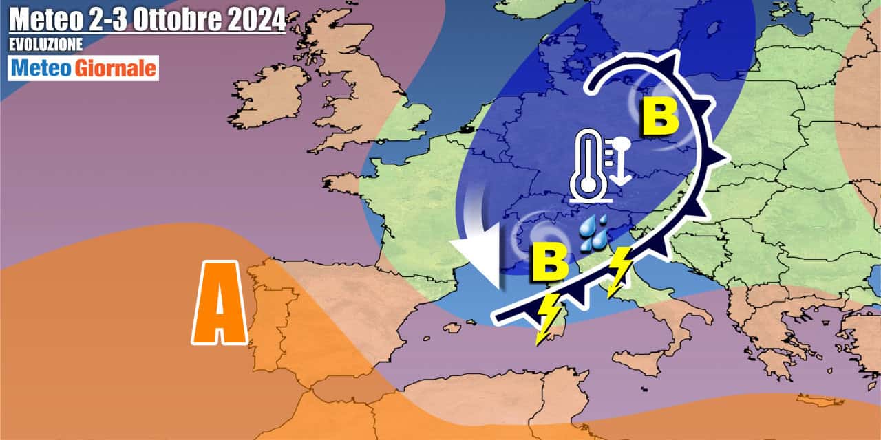 Andiamo verso una fase di maltempo