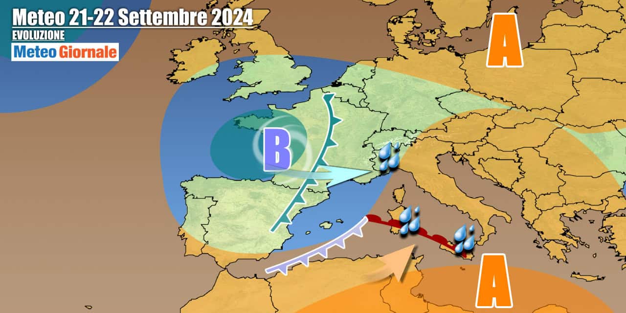 Nuove perturbazioni in arrivo da ovest domenica 22