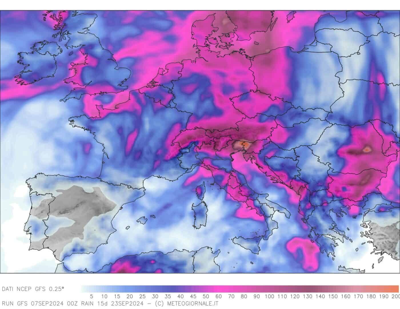 piogge previste sino al 22 settembre 7 45