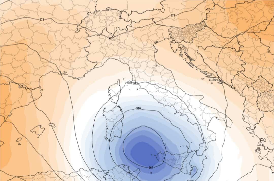 Ciclone nordafricano in arrivo sulla sicilia