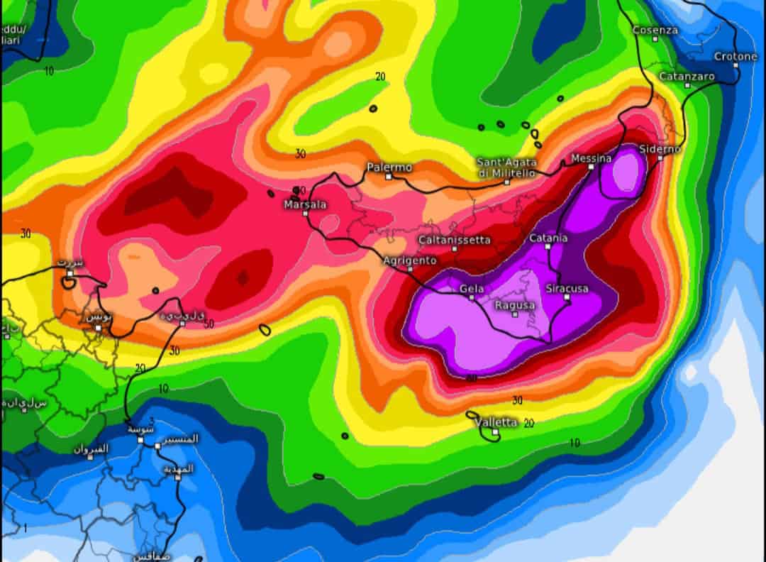 Ciclone nordafricano precipitazioni