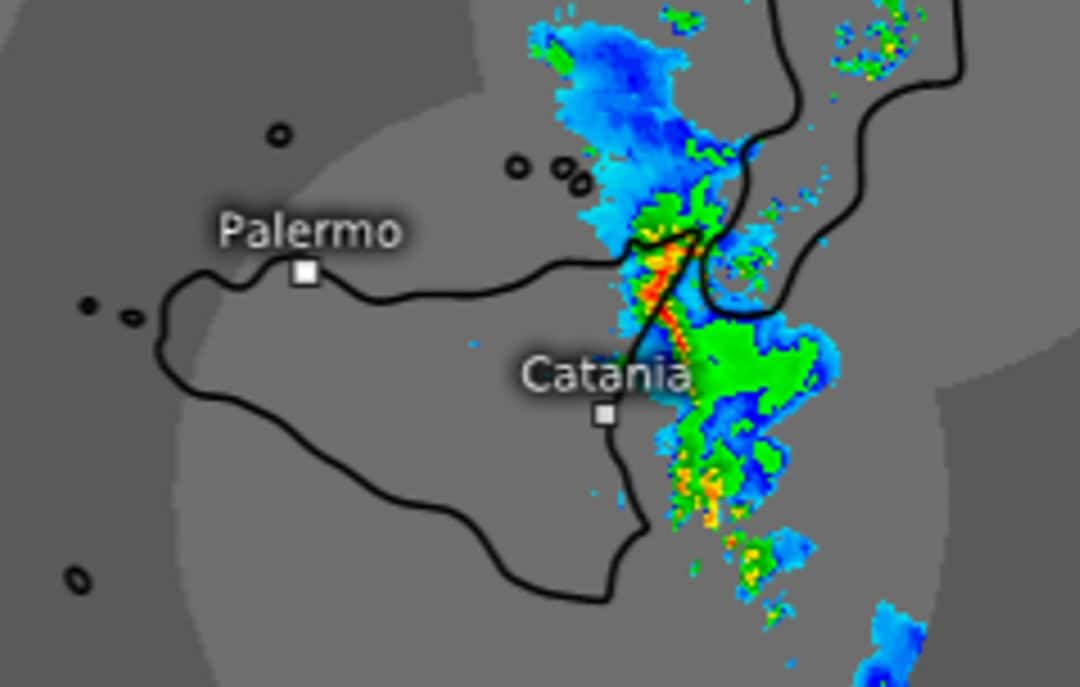 Precipitazioni Sicilia nord orientale radar