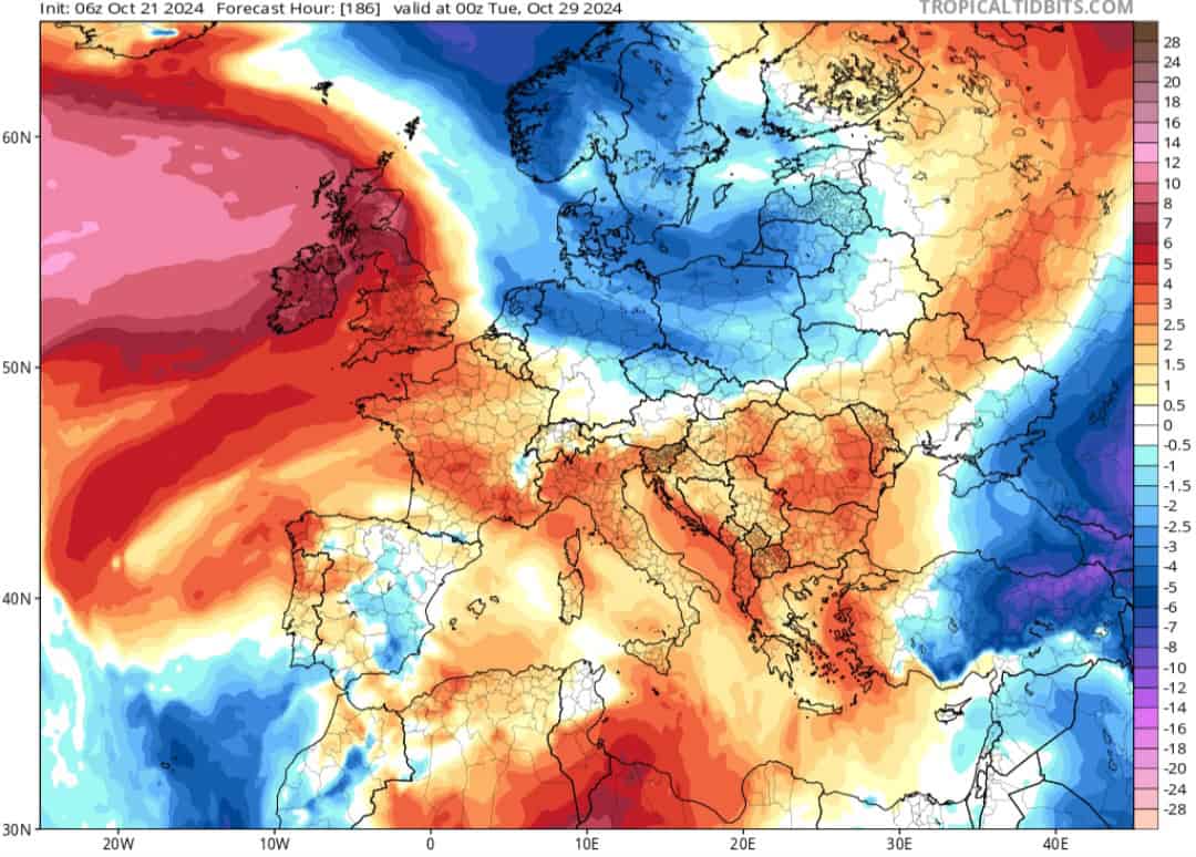Temperature ultima decade ottobre