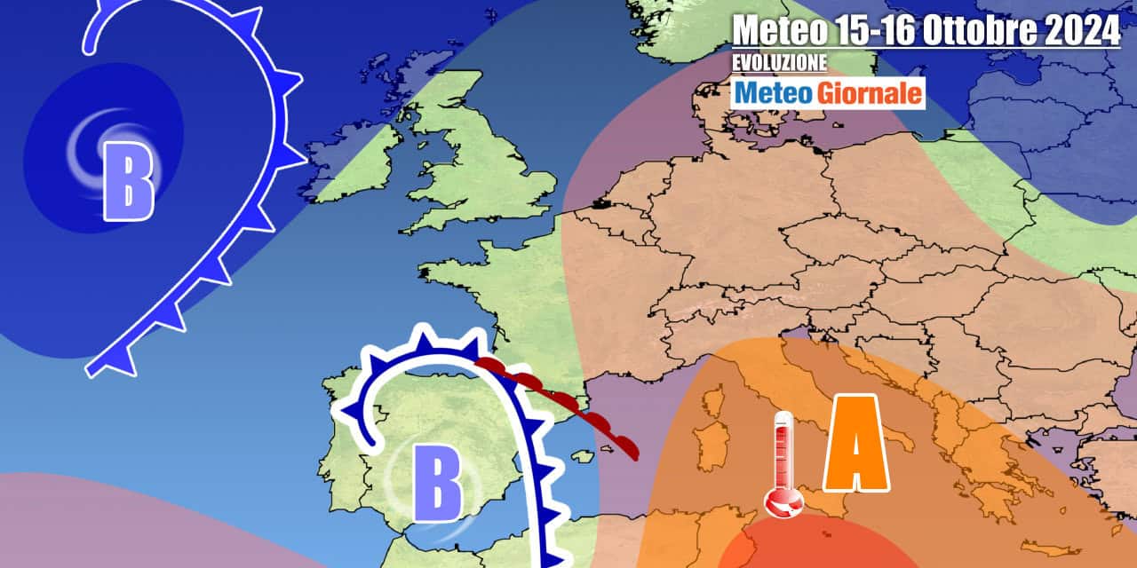 Perturbazione si avvicina dalla Spagna