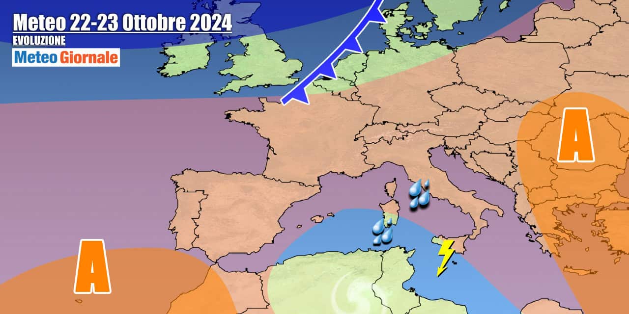 Il vortice afro mediterraneo insisterà ad inizio settimana