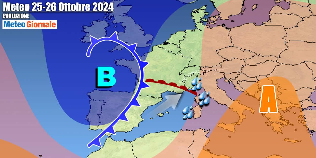 Altro maltempo per l'affondo di una saccatura atlantica