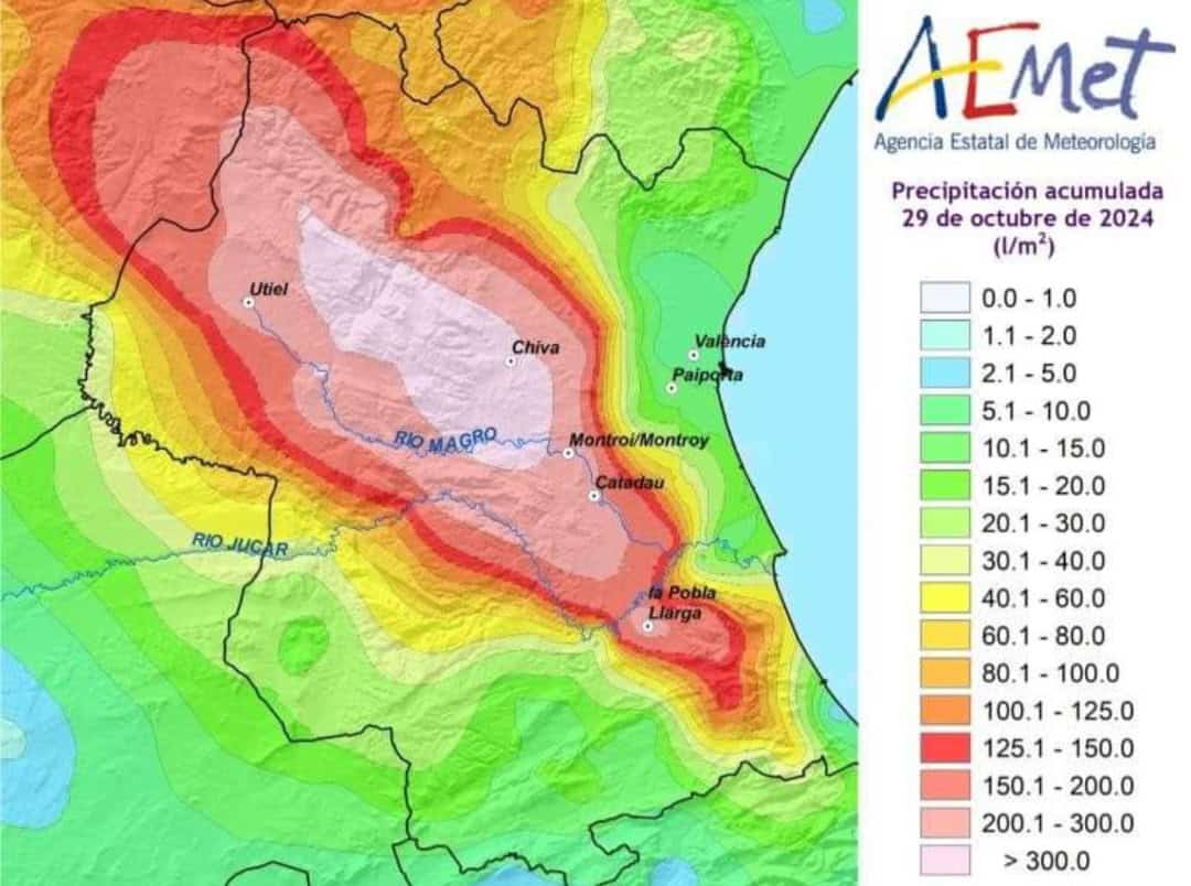 Dati aemet alluvione valencia