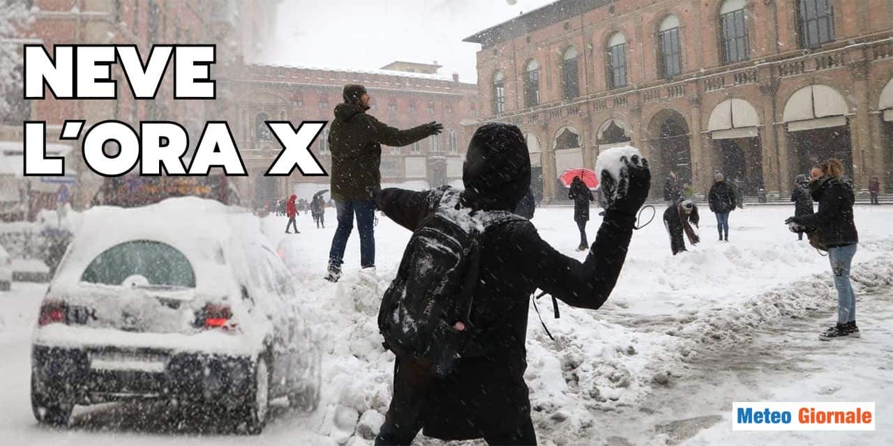 Neve in pianura al Nord, l’ora X tra poco. Fiocchi anche sulle Adriatiche