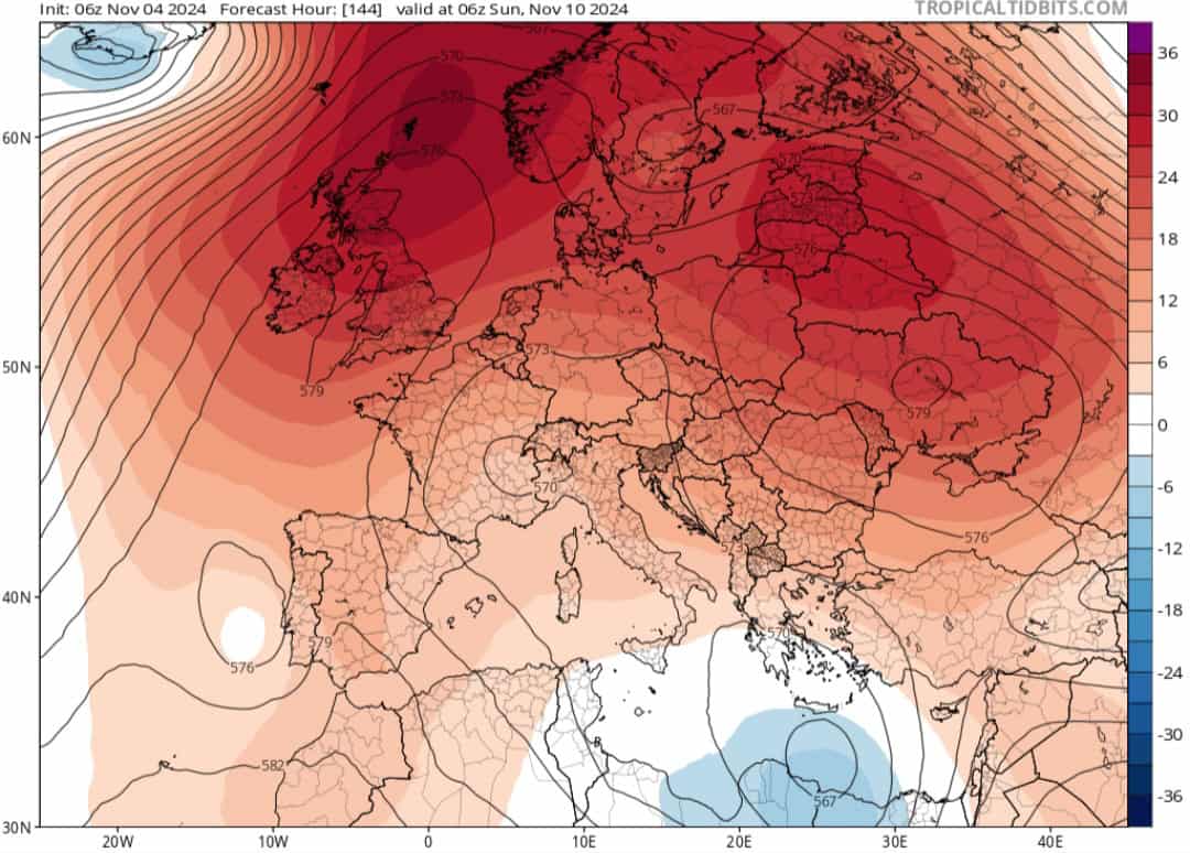 Situazione a 500 hpa prossimi giorni