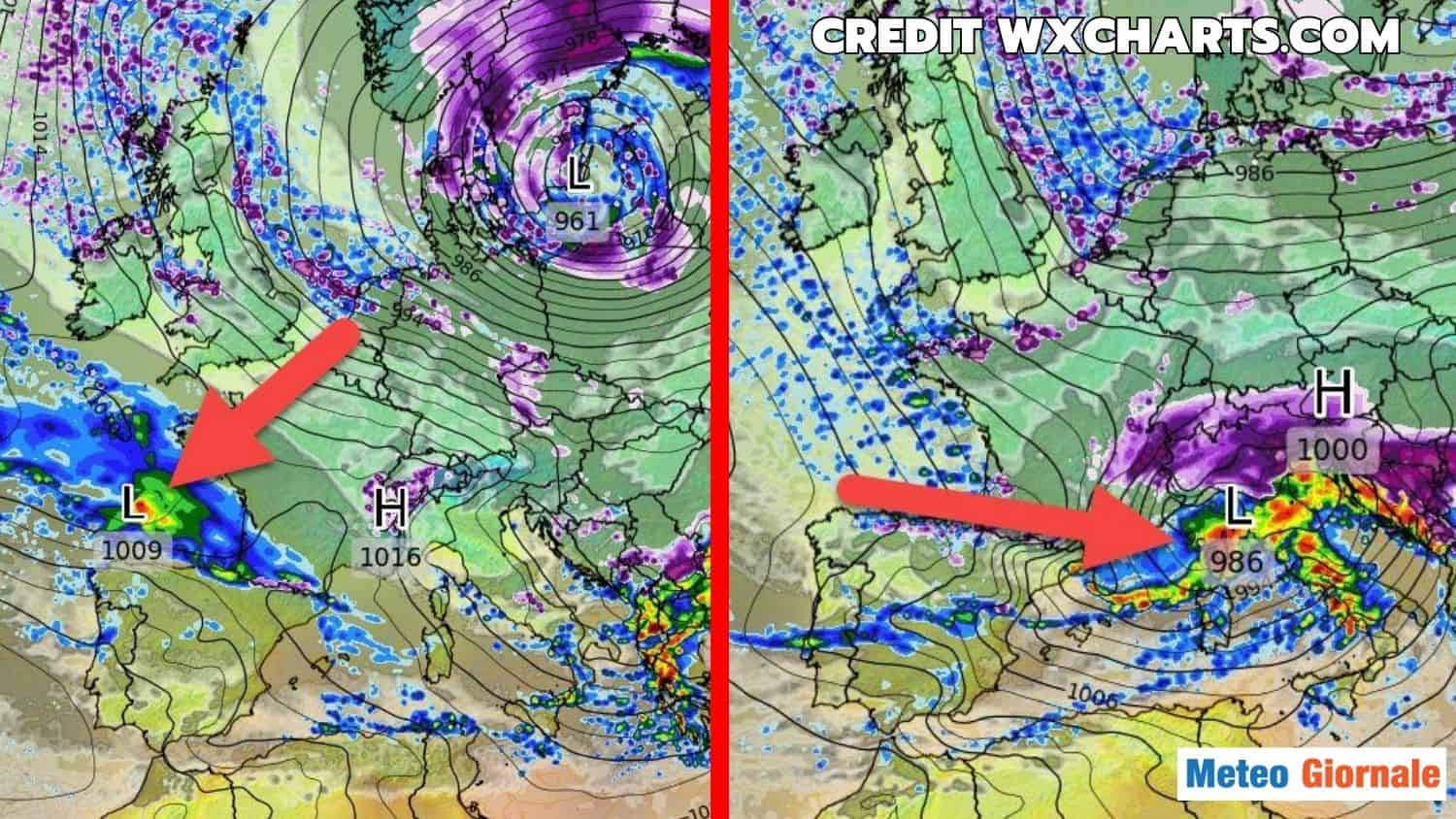 Meteo: neve e ciclone esplosivo verso Italia del Nord