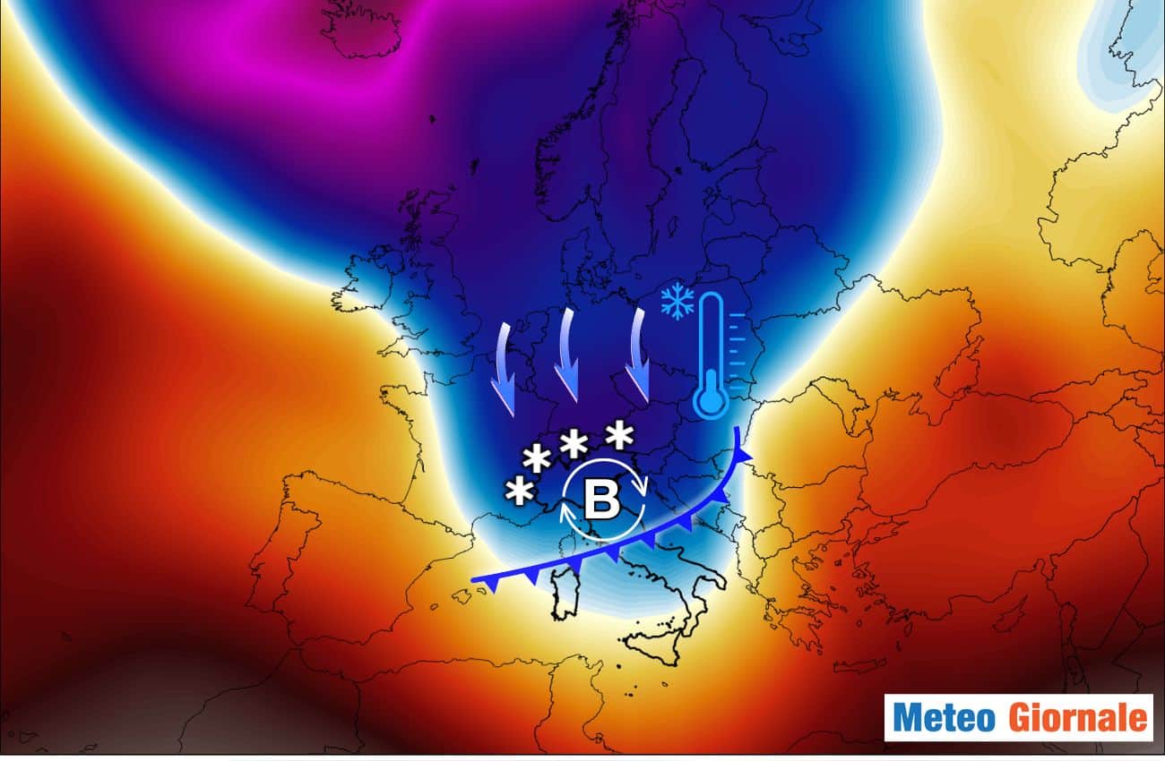 Tendenza Meteo: prossima settimana con forti PIOGGE e TEMPORALI, ma anche NEVE!