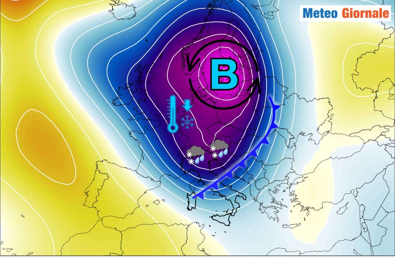 Meteo: l’irruzione d’ARIA FREDDA porterà la NEVE anche a quote più basse