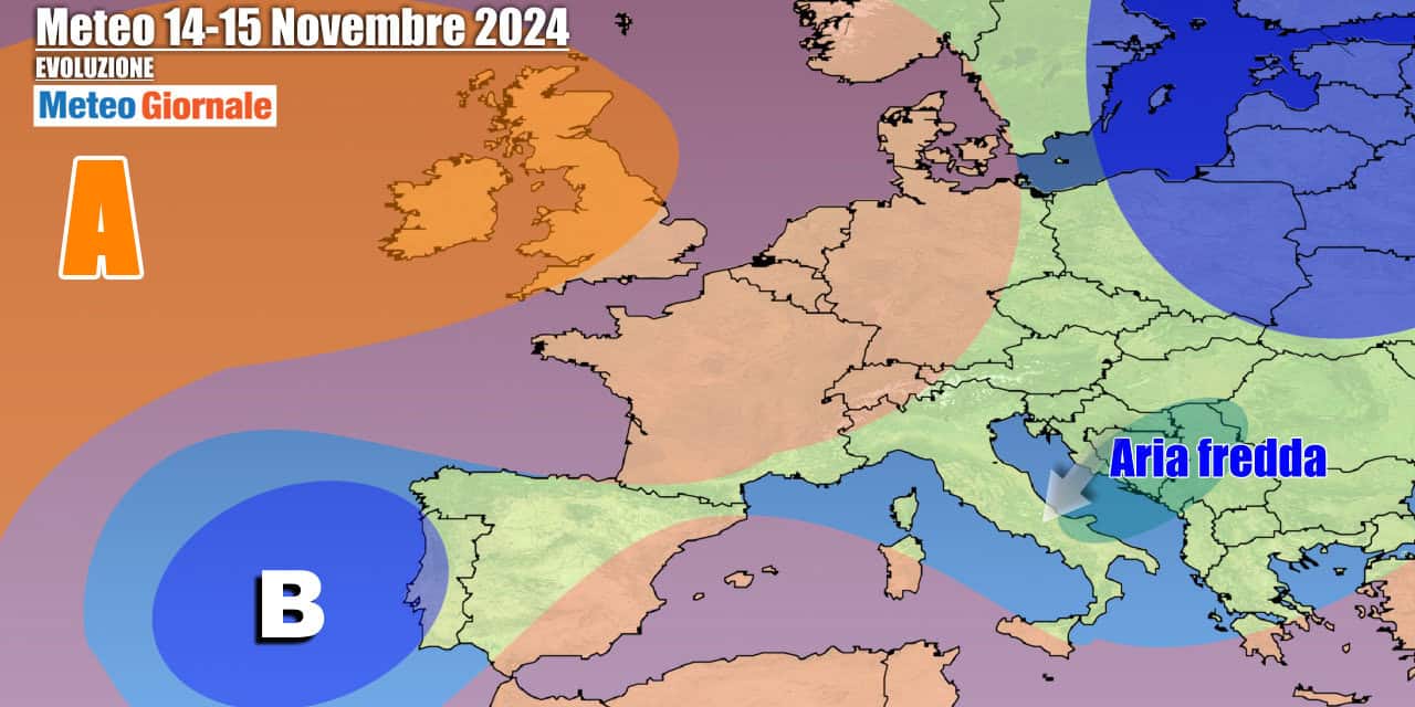 Aria fredda anche verso il Sud e le Adriatiche