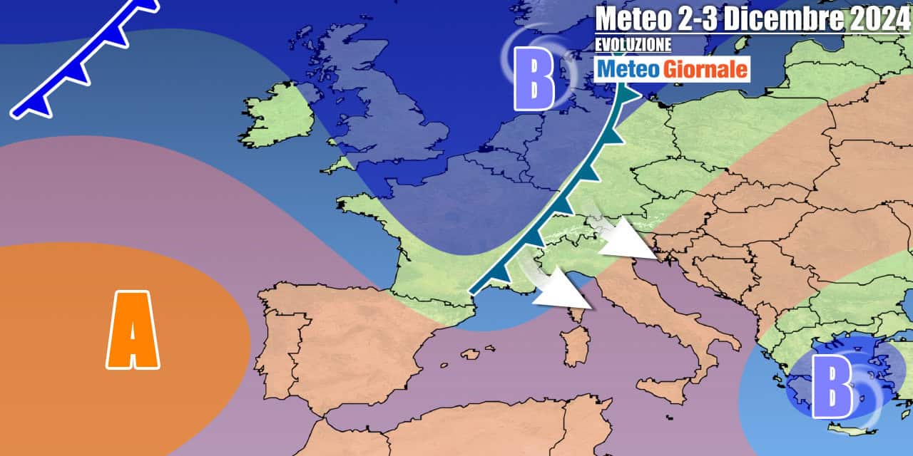 Una nuova perturbazione entrerà nel vivo Martedì 3