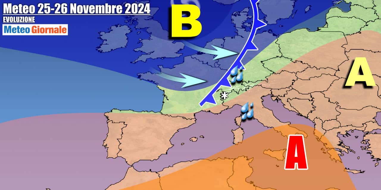 Italia tra Anticiclone e correnti miti atlantiche