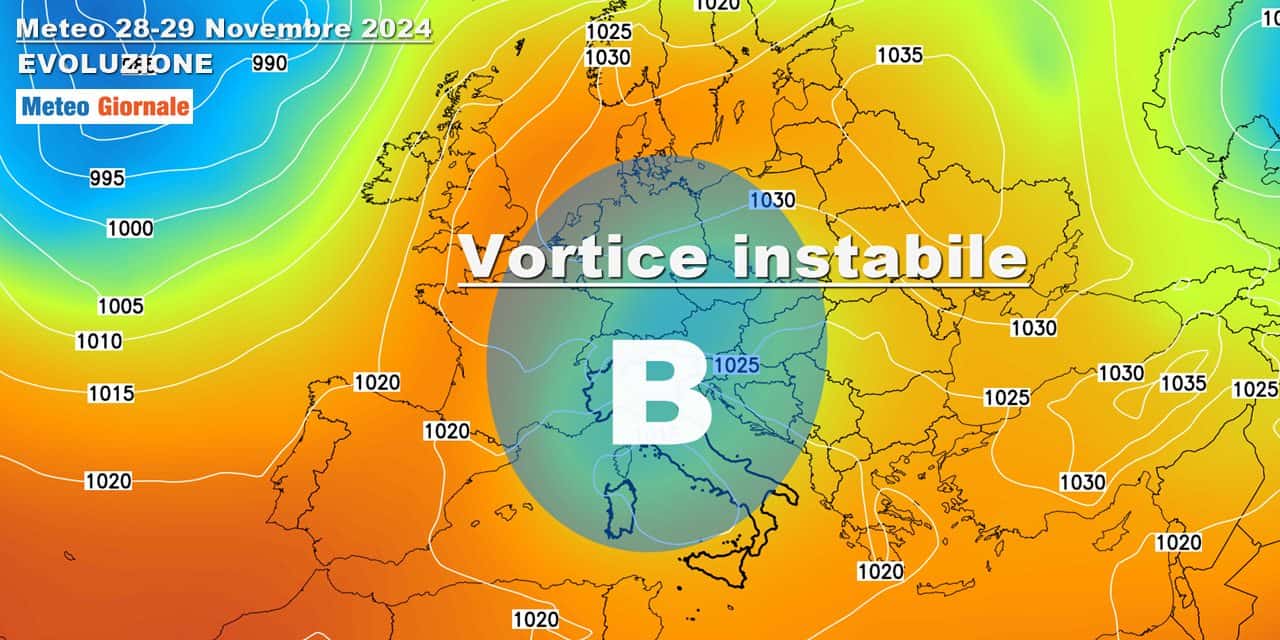 meteo evoluzione 28 29 novembre