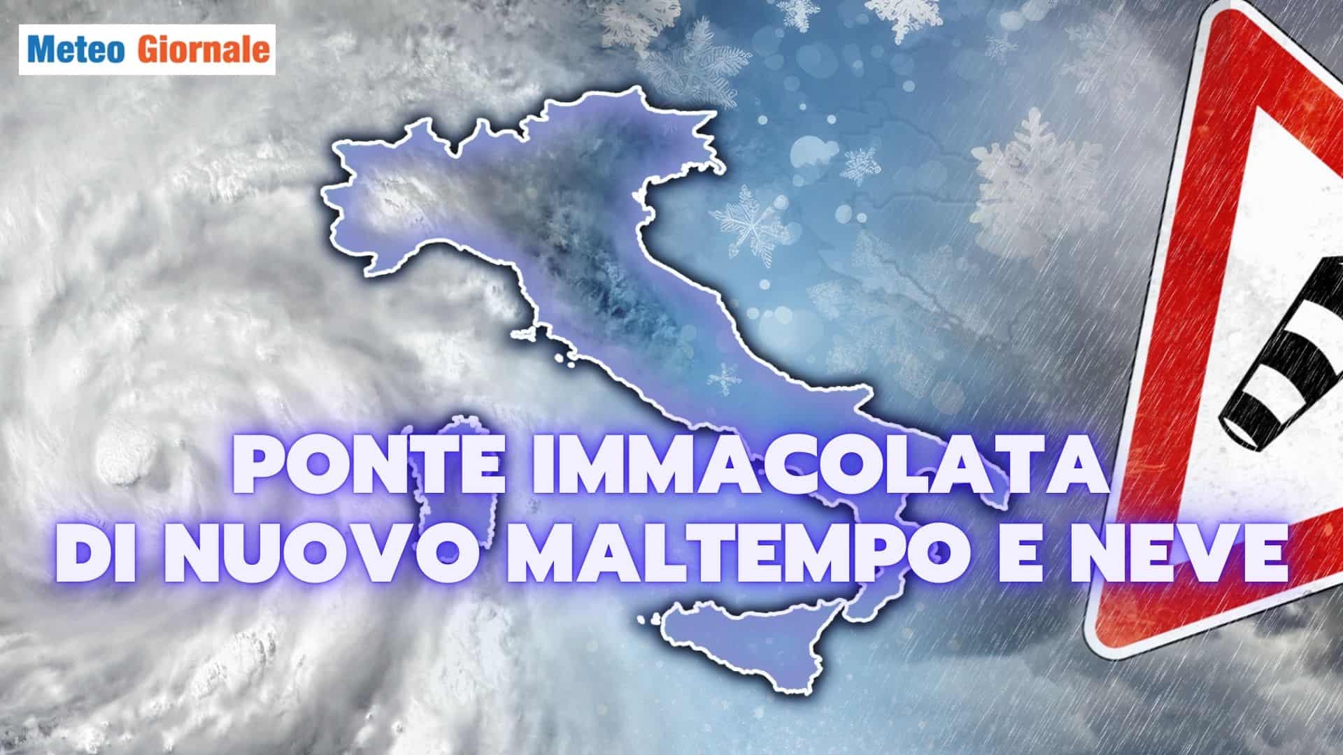 Meteo: focus Ponte dell’Immacolata, le regioni a rischio maltempo e neve