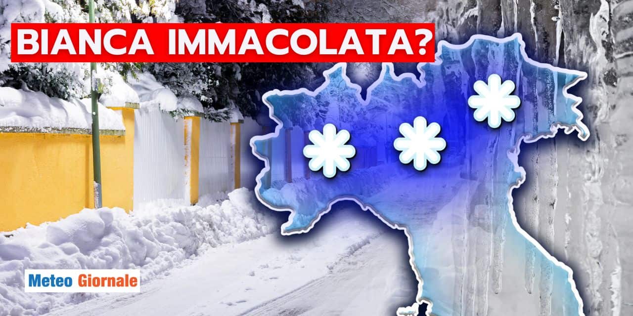 Meteo: neve in pianura Domenica 8 Dicembre, le regioni a rischio