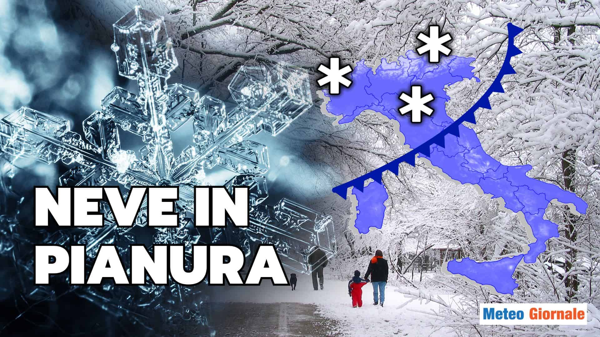 NEVE, è l’ora della Pianura. Aria gelida porterà fiocchi a bassissima quota