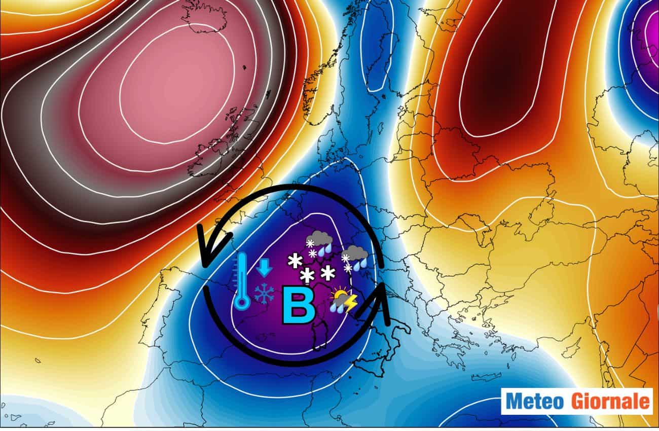 Tendenza Meteo: VORTICE dell’IMMACOLATA con TEMPORALI E NEVE!