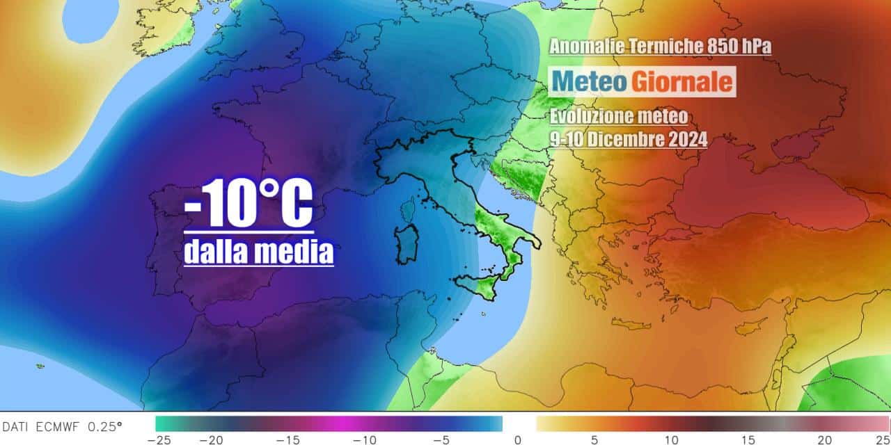 Temperature sotto media anche in Italia, specie al Centro-Nord