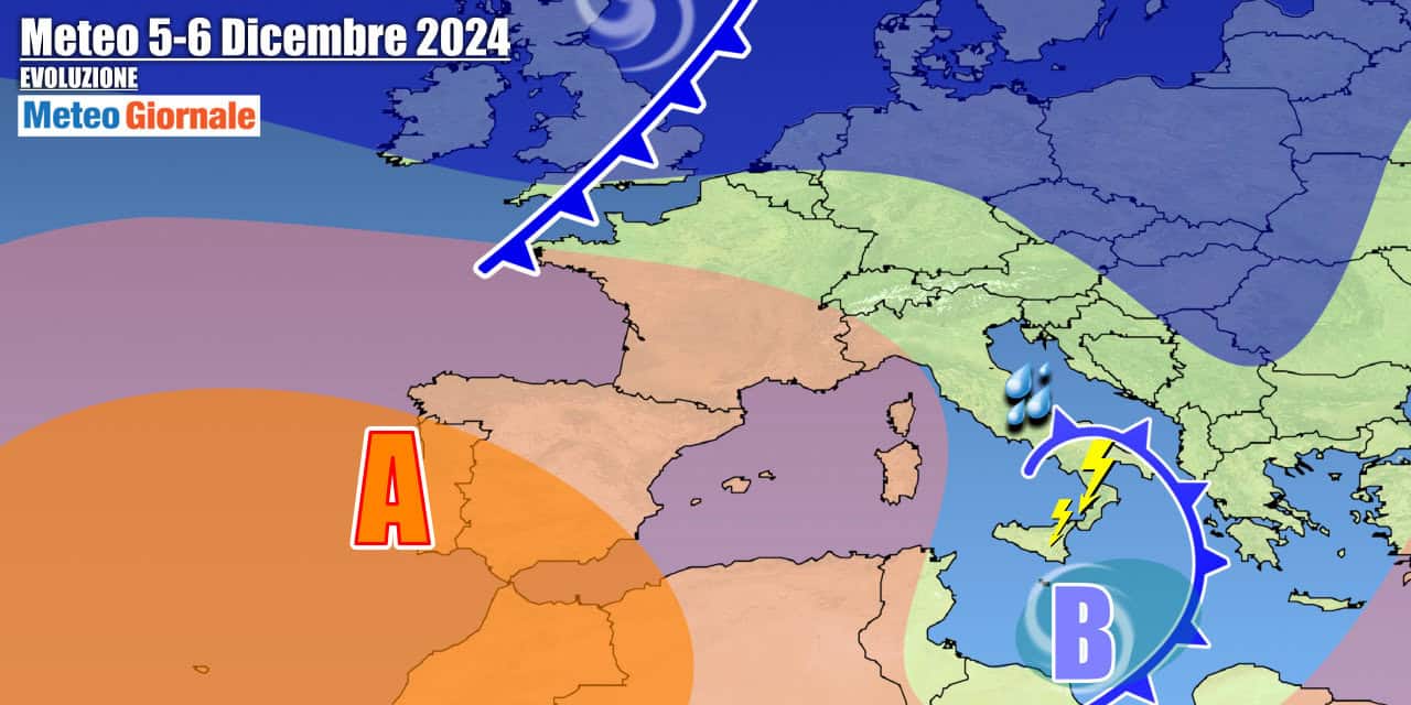 Un vortice mediterraneo penalizzerà il Sud