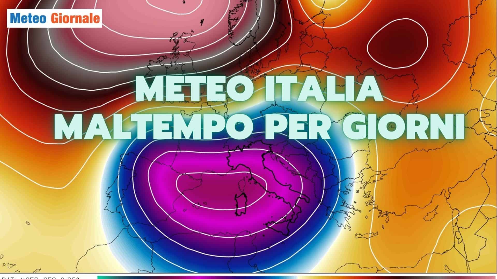 Meteo: ciclone bloccato, maltempo e freddo anche dopo il weekend