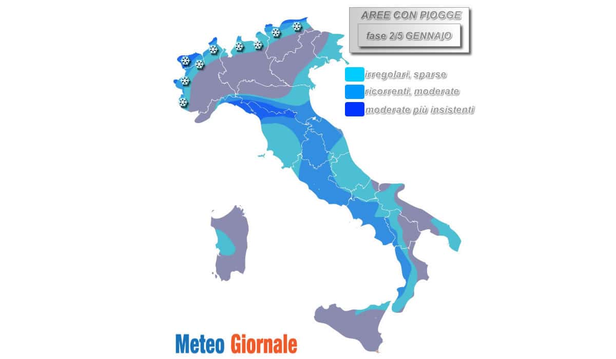Piogge via via più estese. Ecco dove di più entro domenica