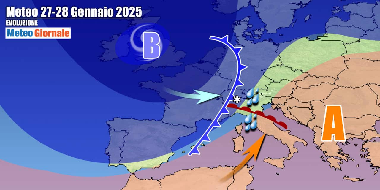 Forte perturbazione in arrivo da Lunedì 27