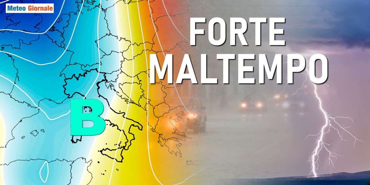 Meteo: forte ondata di maltempo a inizio settimana, le zone più a rischio