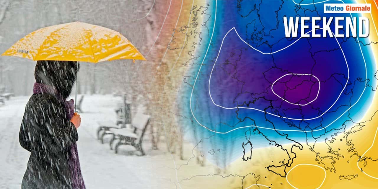 Meteo: il WEEKEND riporta l’Inverno, previsioni e focus MALTEMPO