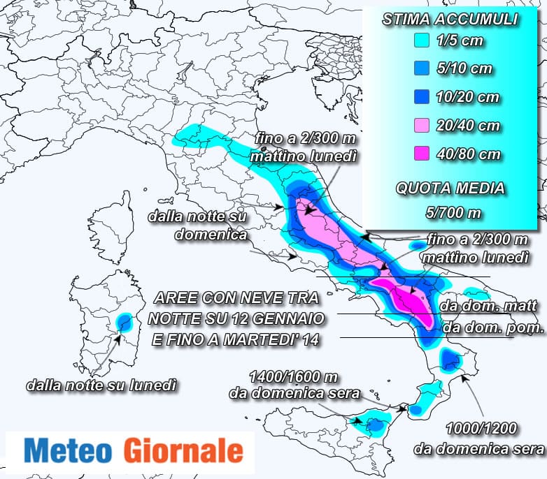 Tanta neve su Centrosud Appennino, fino a 70/80 cm. I dettagli