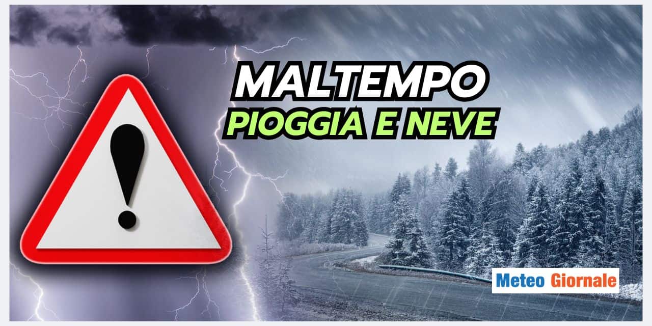 Maltempo e neve a bassa quota nel meteo dei prossimi giorni