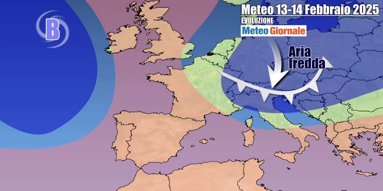 Meteo Italia: da Venerdì 14 fronte freddo con pioggia, neve, crollo termico