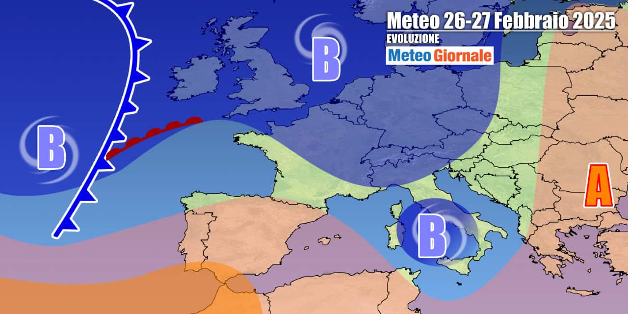 Vortice in evoluzione sull'Italia