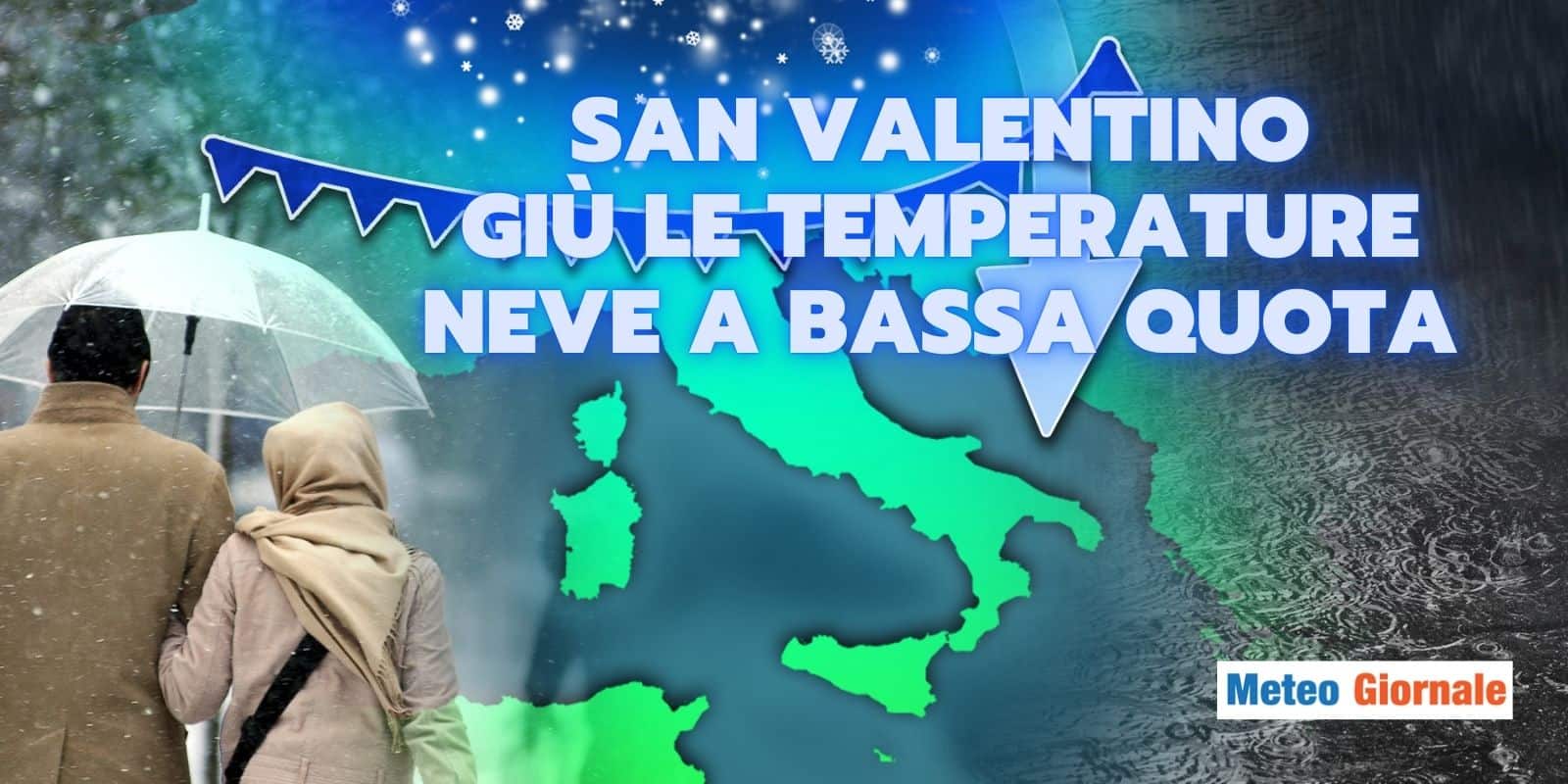 Meteo: brusco ritorno dell’Inverno, da San Valentino FREDDO e NEVE a bassa quota