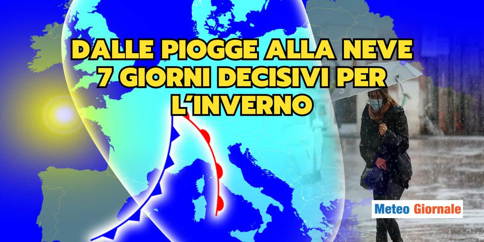Meteo 7 giorni: altre piogge in arrivo, ma dal Weekend l’Inverno si scatena