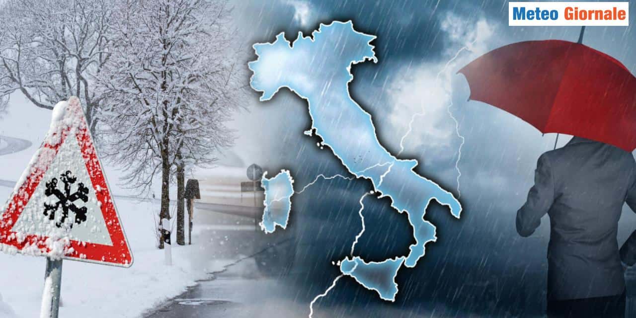 Fasi piovose sull'Italia e anche neve in montagna