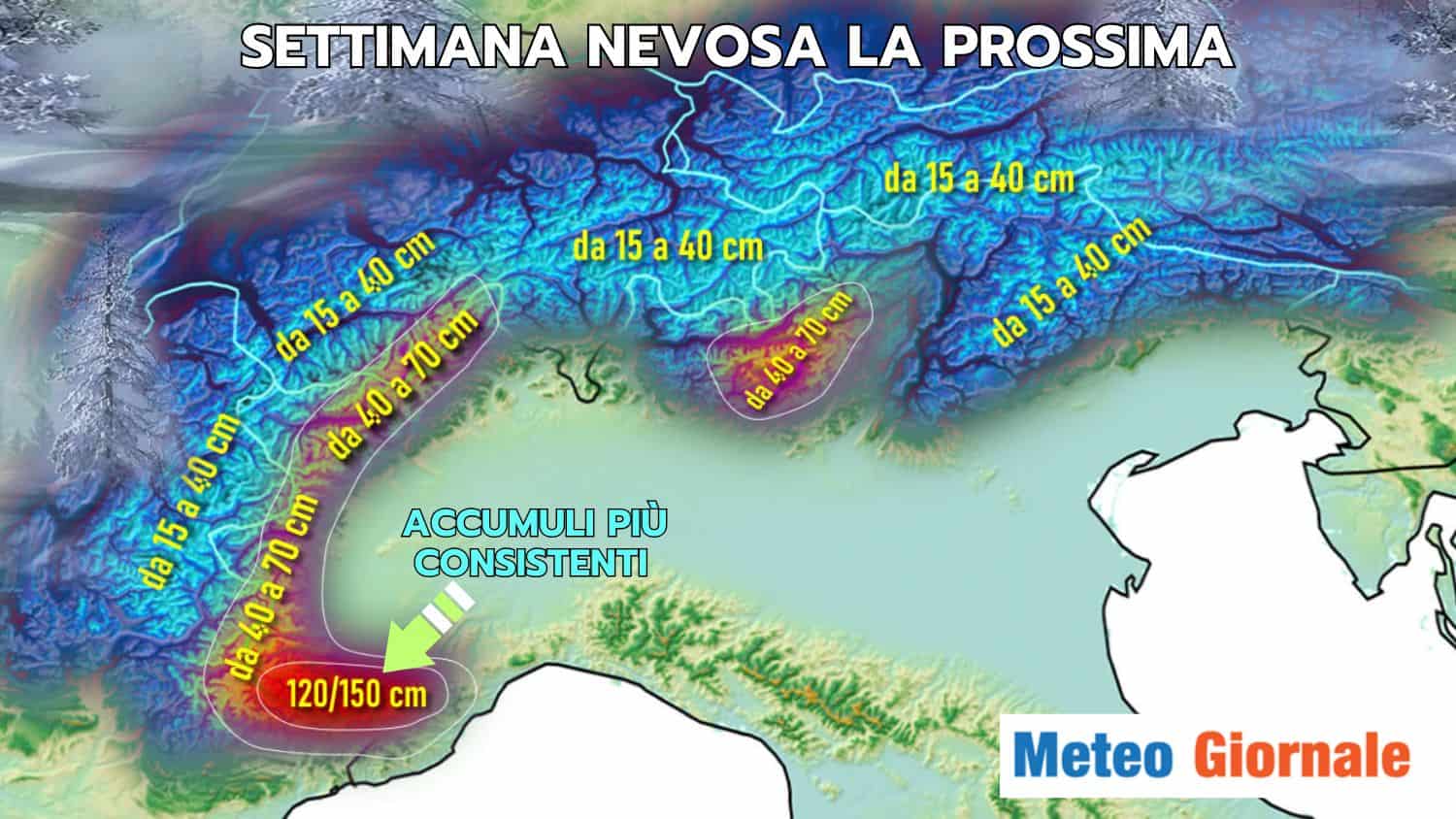 Tanta neve su Alpi, fino a 150 cm. Ecco da quando e dove di più