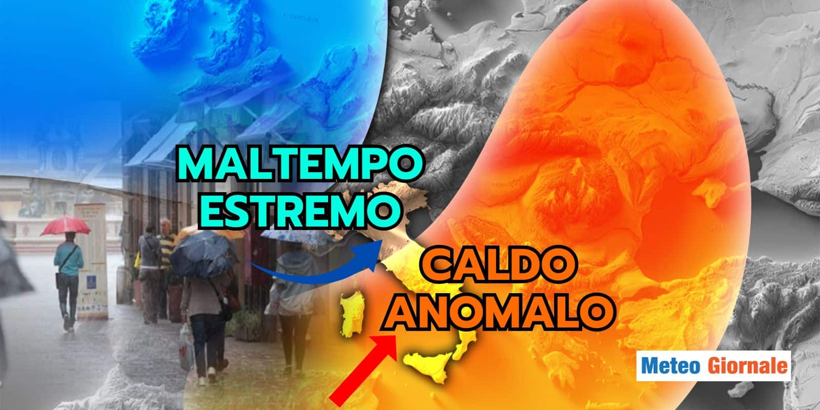 Meteo: ciclone a due facce, piogge estreme e temperature record