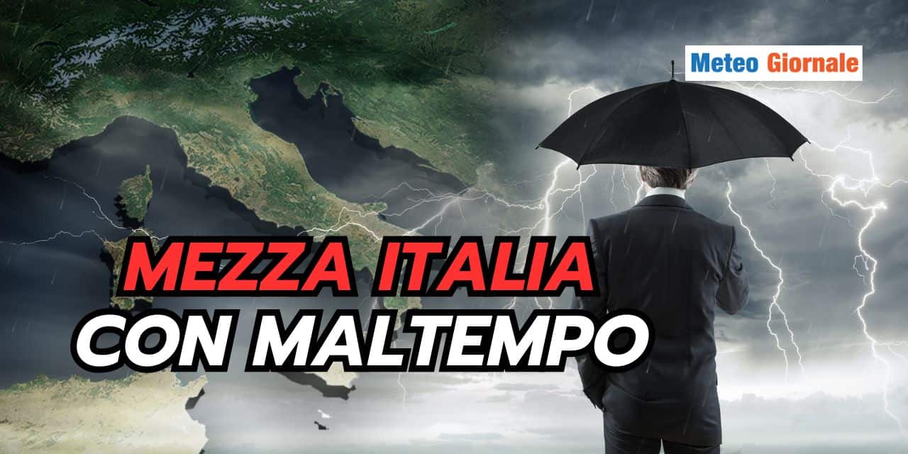 Mezza Italia sott’acqua, meteo davvero pessimo