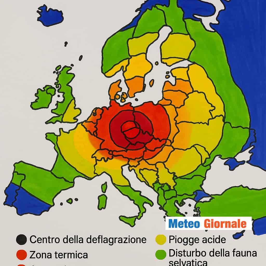 L’esplosione della bomba Tsar in Europa o Nord America