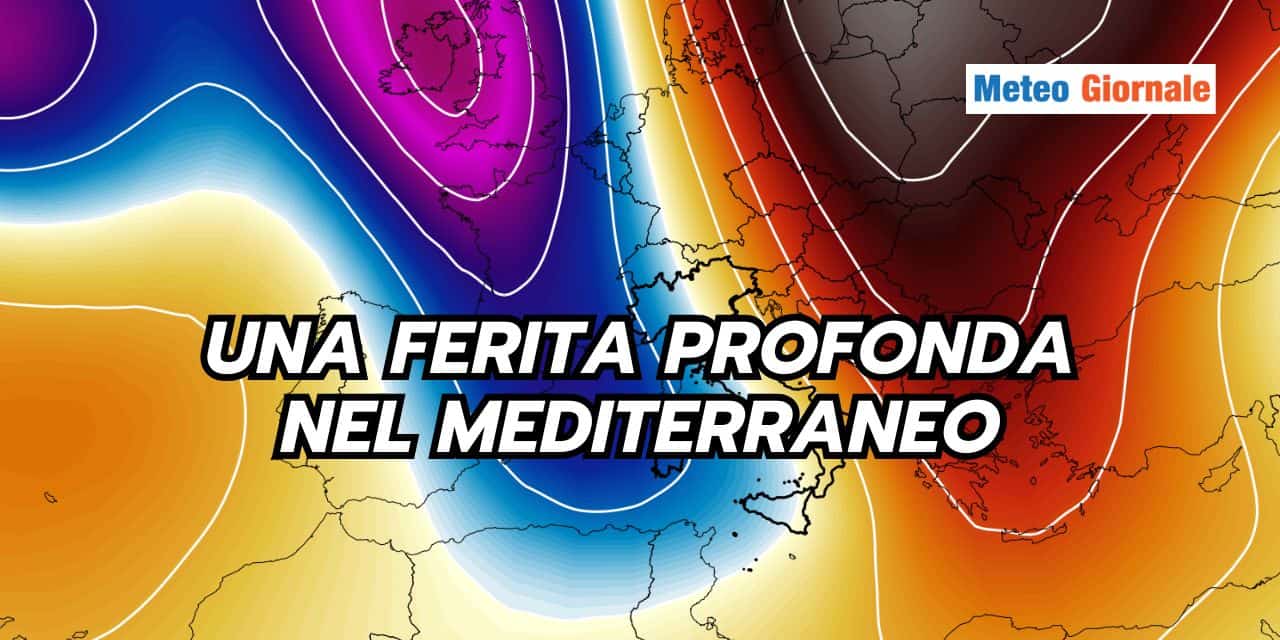 Tendenza meteo: ferita PROFONDA, maltempo a lungo