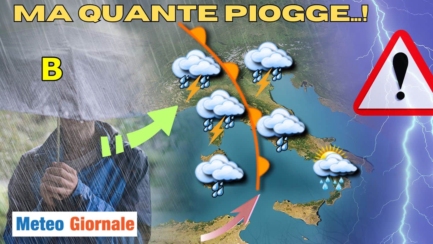 Piogge scatenate da domenica 13. Ecco dove com mappa