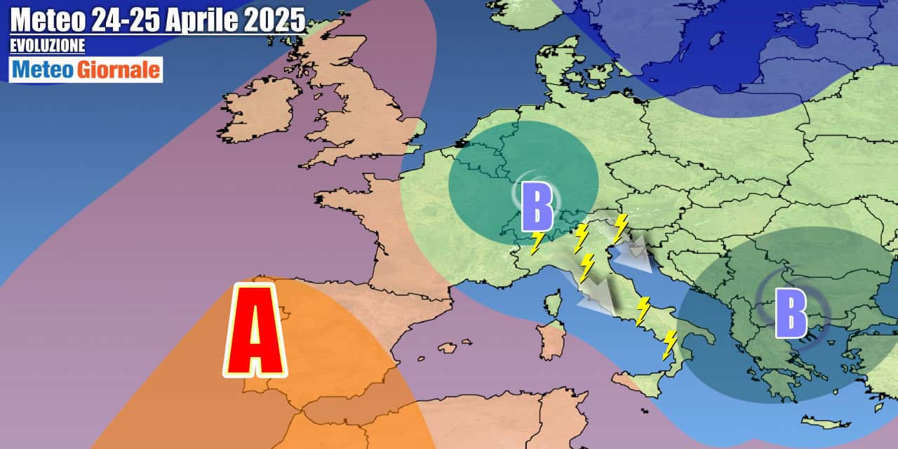 Meteo 7 Giorni: nuova ondata di temporali e grandine in rotta sull’Italia