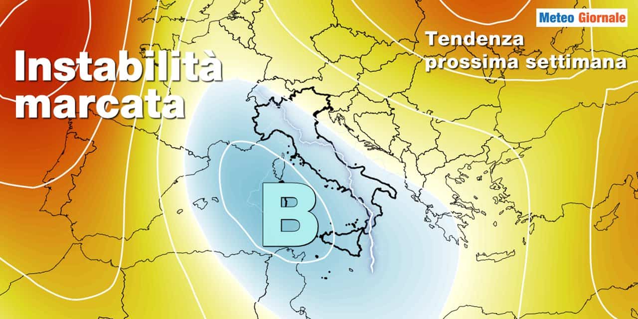 Meteo: non se ne esce, anche la prossima settimana forte instabilità