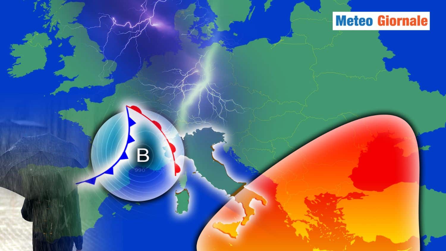 Meteo, Italia divisa in due: GRANDINE e NUBIFRAGI contro 30°C al Sud