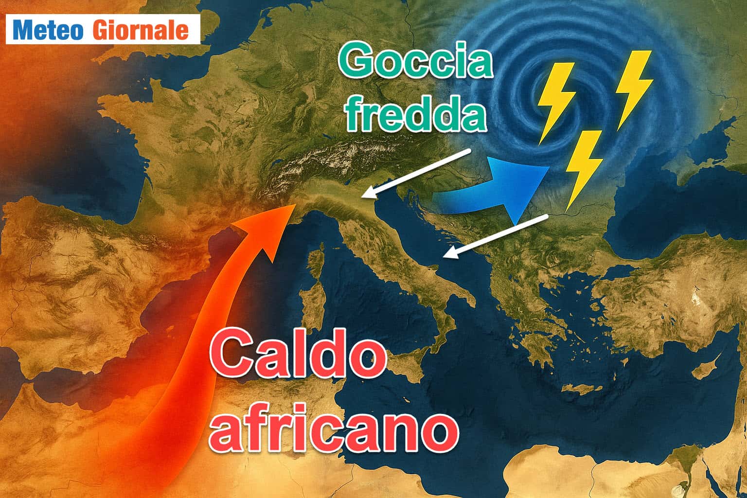 Meteo, arriva la GOCCIA FREDDA, e allora che fine fa il caldo. Cosa succede