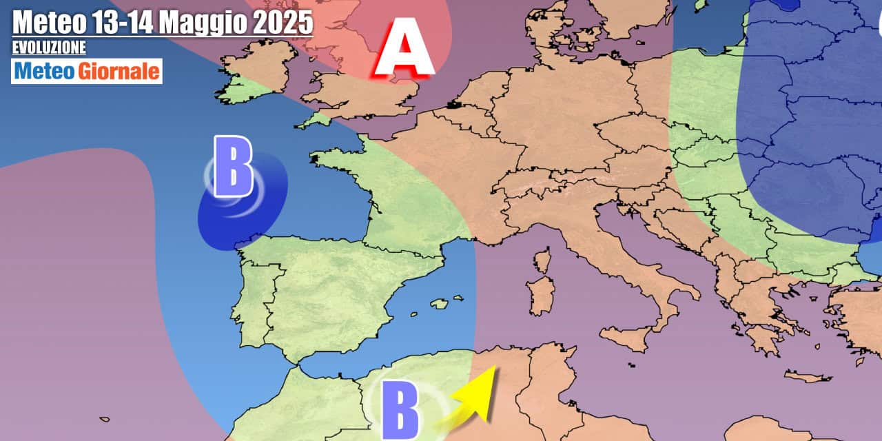 Meteo 7 Giorni: viavai di temporali, poi Ciclone Mediterraneo dal 14 Maggio